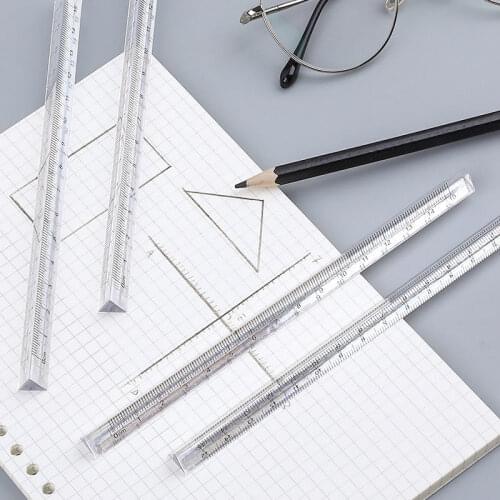 4/ Pcs Transparent Simple Style Plastic Ruler 15cm Student Office Learn Stationery Drawing School Supplies