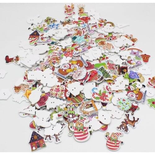 50pcs Decorative Christmas buttons Bulk Buttons Sewing Accessories Buttons for Craft Handmade Scrapbooking DIY