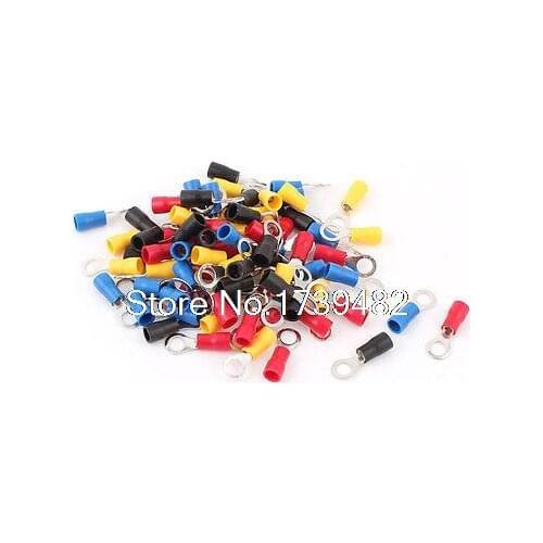 80 Pcs 2-5S 16-14AWG Wire Connector Ring Crimp Terminal Assortment Kit