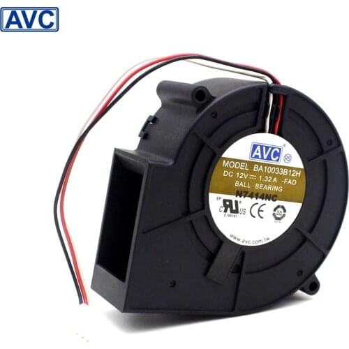 AVC Free shipping 9733 DC 12V 1.32A BA10033B12H 3 wire turbine cooling fan blower 10 pcs/lot