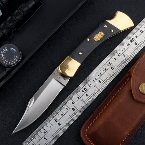BK 110 BRS 50th Anniversary Edition M390 Blade Brass + Carbon Fiber Handle Outdoor Hunting Tactical EDC Fruit Fishing Tool Knife