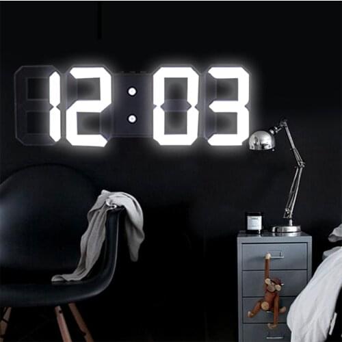 3D Large LED Digital Wall Clock Date Time Celsius Night Light Display Table Desktop Clocks Alarm Clock From Living Room