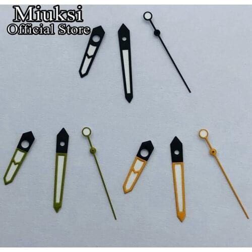 Miuksi black orange watch hands green luminous fit NH35 NH36 ETA2824 2836 Miyota8215 8205 821A Mingzhu DG2813 3804 movement