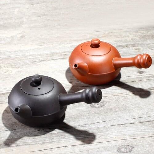 Yixing Zisha Handle Pot Heat-resistant Long Handle Teapot Kung Fu Handmade Large Capacity 500ml Side Handle Pot