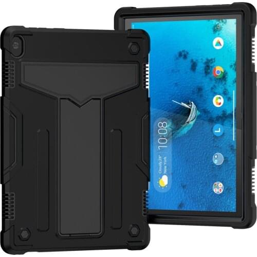 For Lenovo Tab M10 TB-X605F X505F 10.1 2019 Kids Safe Shockproof T-shaped Bracket Robot Silicone Tablet Case + FilmPen