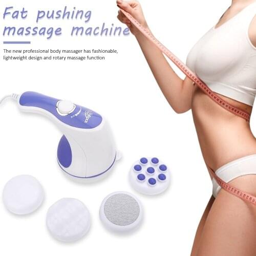 Electric Massager 5 Headers Spin Body Massager Relax Spin Tone Slimming Lose Weight Burn Fat Full Body Massage Device