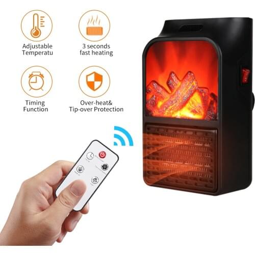 Good Quality 900W 220V 50Hz Mini Electric Fireplace Heater Electric Heater with Log Flame Effect Warm Air Heater Fan