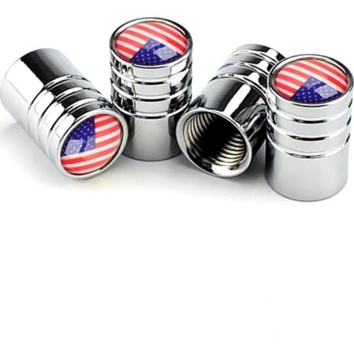 4pcs Alloy Car Moto Wheel Tire Valve Stem Air Caps USA American Flag Tyre Valve Dust Caps For Lexus VW Ford BMW Benz Toyota Kia