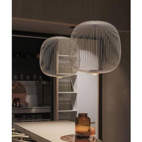 Nordic personality creative restaurant bar cage chandelier simple post-modern clothing store decorative lights