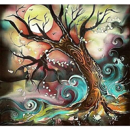 LaoJieYuan NEW Diamond Embroidery Landscape Home Decoration magic tree picture DIY crystal Diamond Painting