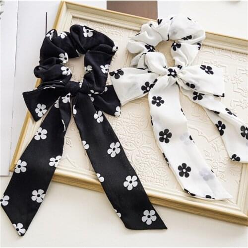 Summer New Cherry Big Bow Ponytail Ribbon Large Intestine Ring Headdress Factory Hair Rope