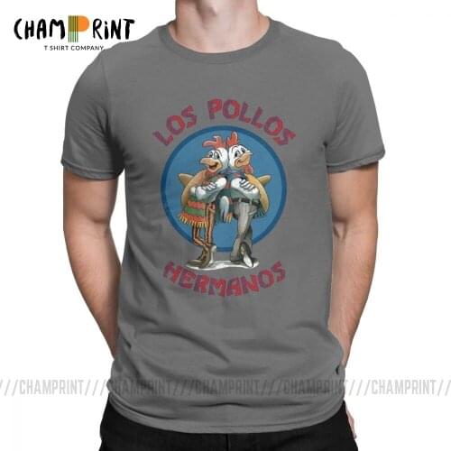 Los Pollos Hermanos Funny T Shirt for Men Breaking Bad Meth Jesse Pinkman Short Sleeve Clothes Print Tees 100% Cotton T-Shirt