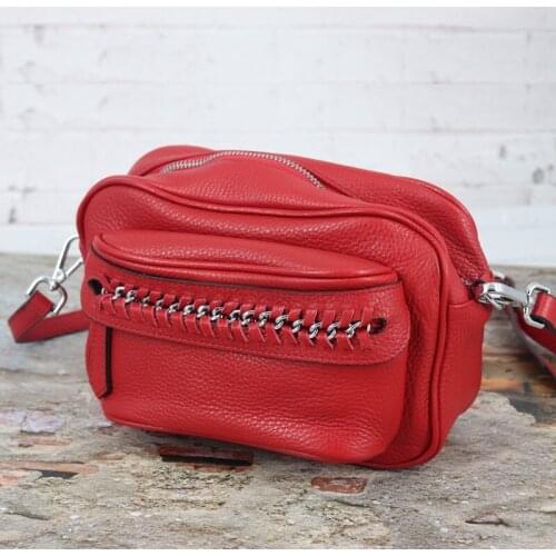 Fashion Bags Real Leather Crossbody Bags For Women 2020 Handbags High Quality Purses Iron Chain Design Shoulder Messenger Bag