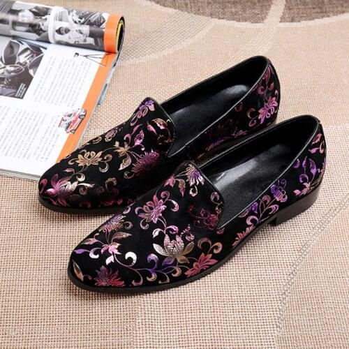 18 Fashion Mes Shoes Print Embroidery Designer New Male Flats Zapatillas Luxury Factory Customized Slip-on Studs Loafers Size 46