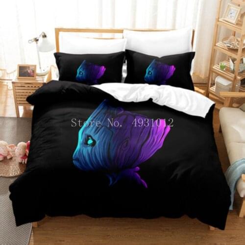 Avengers Hero Series Groot Bedding Set Digital Print 3Pcs Duvet Cover Pillowcase Home Textile Single Double Queen King Bed Size