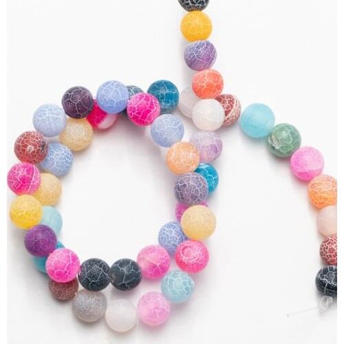 Natural Fire Dragon Veins colour Agates Beads Frost Cracked Dream Loose Stone Beads Necklace Bracelet Jewelry DIY 4-12mm