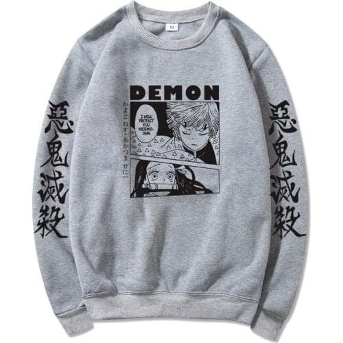 New Anime Demon Slayer Cartoon Nezuko Zenitsu Print Hoodies Men Women Harajuku Sweatshirt Dropship Pullover Tracksuit Sudadera