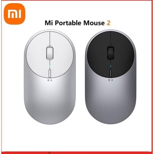 Original Xiaomi Portable Mouse 2 Optical Wireless Bluetooth 4.2 RF 2.4GHz Adjustable 4000 DPI Dual Mode Connect For Laptop PC