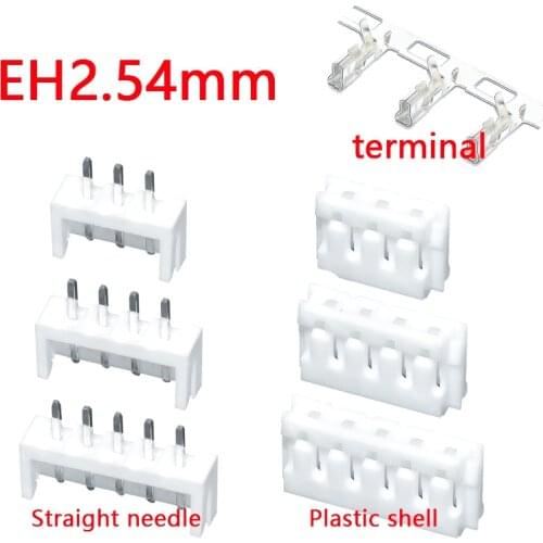 EH2.54 straight needle holder EH2.54mm connector rubber shell plug connector spring 2p 3P 4P 5p 6p 7p 8p 9p 10p