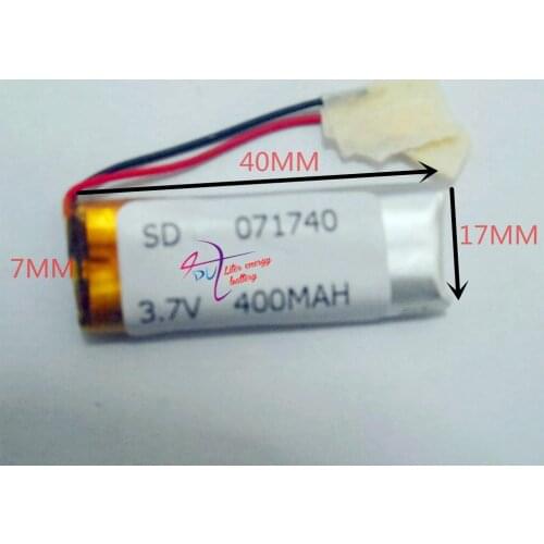 Size 071740 3.7V 400mah Lithium polymer Battery with Protection Board For Bluetooth GSP Digital Products Free Shipping