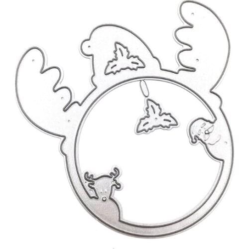 69HC Christmas Elk Antlers Snowman Carbon Steel Cutting Dies DIY Scrapbooking Photo Album Embossing Paper Cards Making Cards