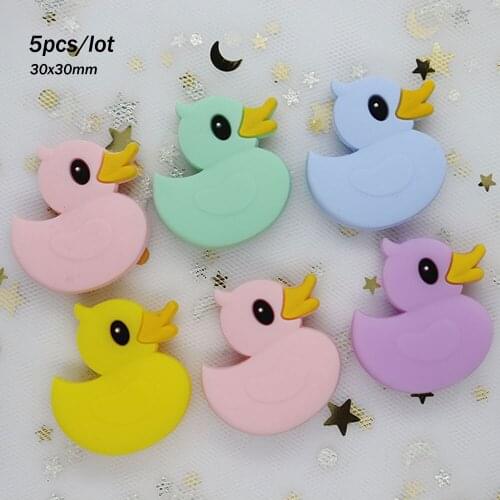 5Pcs/lot Owl Duck Perle Silicone Beads Rodent Siliconen Kralen Teething Beads For Jewelry Making Necklace Pendant Baby Products