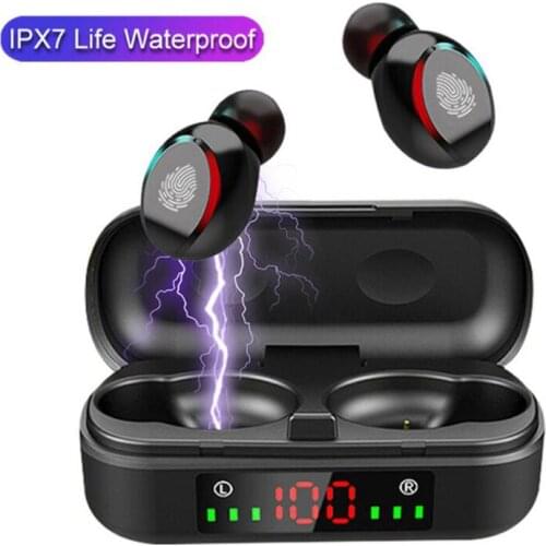 Soleeanre Bluetooth-compatible Earphones Wireless Headphones 9D Bass Stereo Waterproof Headset with Microphone