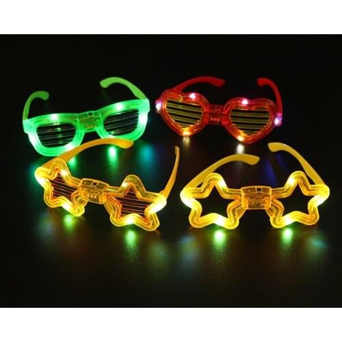 Adult Children LED Luminous Flash Star Love Blinds Hollow Out Glasses Bar KTV Night Club Disco Dancing Party Concert Gift Toy