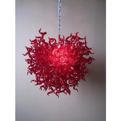 Wedding Decor Modern Red Blown Glass Hanging LED Pendant Lights