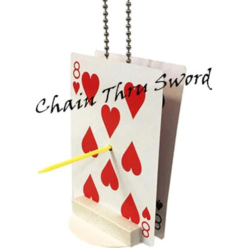 Chain Thru Sword Magic Tricks Penetrate Magia Magician Close Up Illusion Gimmick Props Mentalism Impossible Solid Through Solid