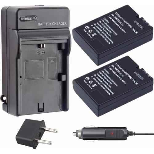 Probty 2pcs EN-EL14 EL14 EN-EL14a Battery & Charger for Nikon P7800 P7700 P7100 D3400 D5500 D5300 D5200 D3200 D3300 D5100 D3100