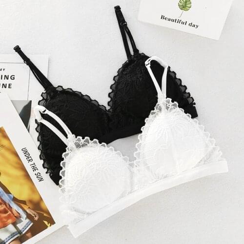 Women Bra Floral Lace Sexy Bra Crop Top Bra Bralette Lingerie Female Seamless Underwear Fashion Brassiere Intimates Lace Tops