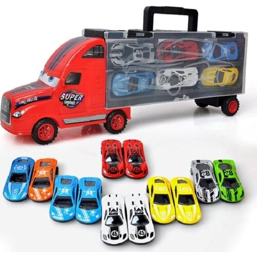 1:18 Toy Car Model Container Truck Storage Box Removable Small Motor Skills Education Children Puzzle Xmas Gift