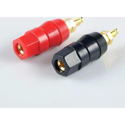 1pair(black+red) Terminals Red Black Connector Amplifier Terminal Binding Post Banana Speaker Plug Jack Adapter Socket