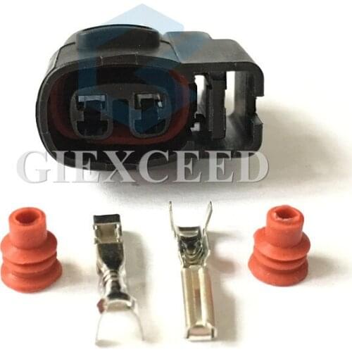 2 Sets 2 Pin Automotive Ignition Coil Connector CVVT Fuel Injector Connector MG640605 Wiring Auto Socket For Kia
