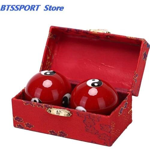 2PCS/Box Body Massager Health Exercise Stress Baoding Balls Yin Yang Fitness Relief Hand Ball Massage Handball Fitness Ball