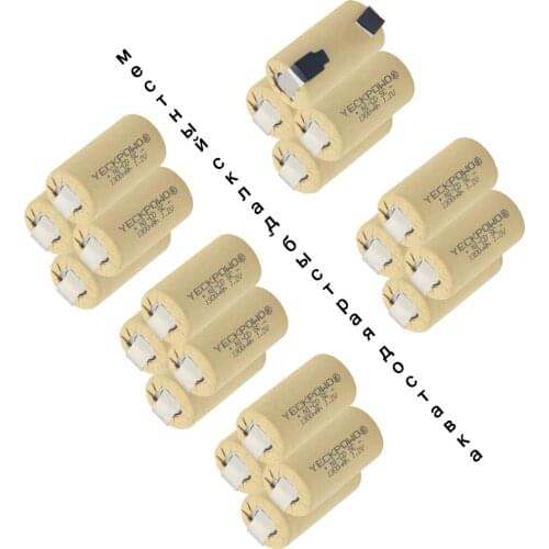 20 pcs flat top 1300mAh NICD sub C battery 1.2V SC batteries real capacity as declared for emergency lighting for makita