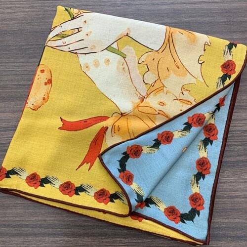 2021 New Arrival Double Side Winter Scarf Women 50% Wool 50% Silk Hand Rolled Edge Shawl Wrap 135*135cm