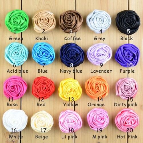 300 pcs/lot , Rolled Rosettes Satin Flower Satin rosettes