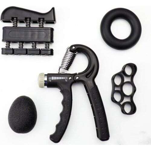 5pcs/Set Fitness Hand Grip Set Adjustable Power Strength Finger Trainer Forearm Muscle Workout Grip Ring Exerciser Gripper Ball