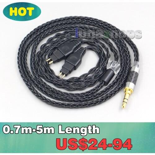 8 Core Black Balanced Pure Silver Plated Earphone Cable For Sennheiser HD580 HD600 HD650 HDxxx HD660S HD58x HD6xx LN007038