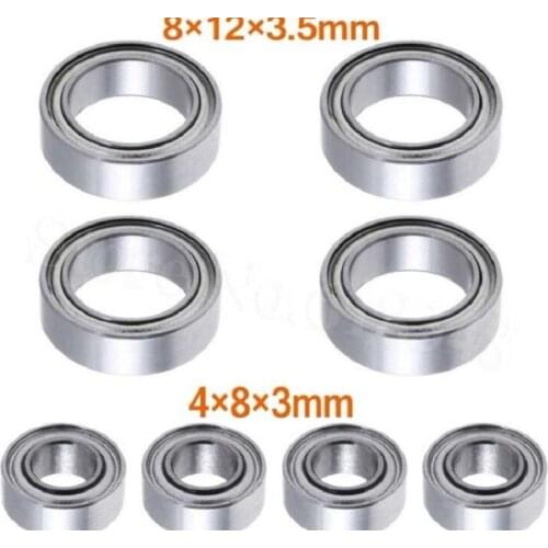 8P Ball Bearings 4x8x3mm 8x12x3.5mm For HSP Himoto E18 WLtoys 1/18 RC Car Spare Parts A949 A959 A969 A979 A959-B A949-33 A949-36