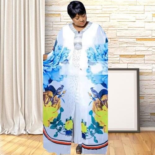 African Dresses for Women 2021 Summer African Clothes Dashiki Print Boubou Africaine Femme Robe Bazin Riche Africa Dress