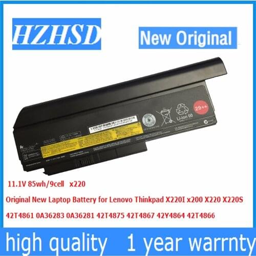 11.1V 85WH 9CELL Original New Laptop Battery for Lenovo 42T4899 42T4900 42T4942 42T4872 x220 X220I x220s