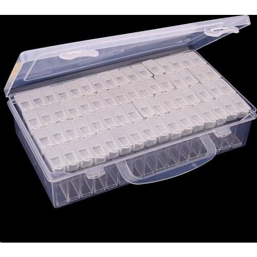 Diamond Painting Accessories 64 Grid Container Box DIY Diamant Embroidery Mosaic Tools Bead Transparent Plastic Drill Storage