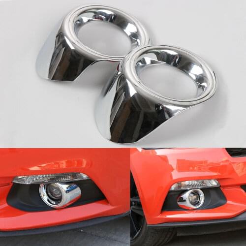 BBQ@FUKA 2X ABS Car Front Bumper Fog Light Lamp Cover Trim Moulding Sticker Fit For Ford Mustang 2015-2016 Car accessories