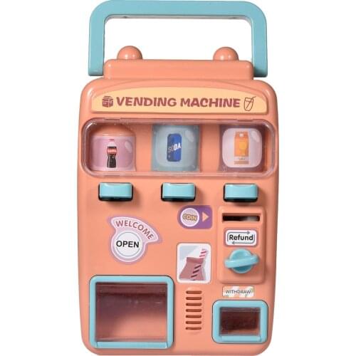 Childrens Vending Machine Simulation Mini-coin-operated Beverage Vending Machine Self-service Beverage Funny Pretend Toys