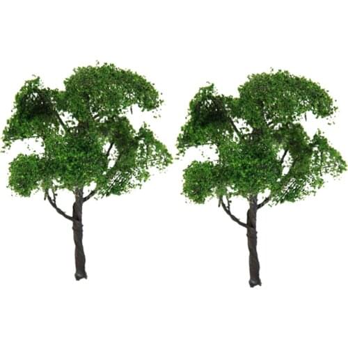 2x Painted Elm Model Tree 12cm/4.72inch 1:75 HO for Diorama Landscape Build