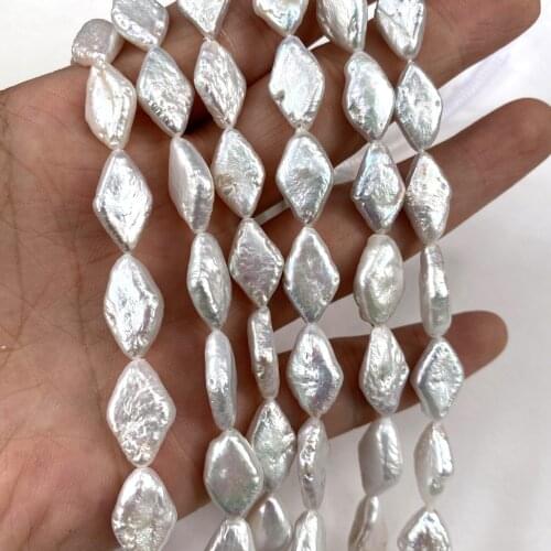 Fine 100% Natural Baroque Freshwater Pearl Beaded Rhombus Pearls for Jewelry Making DIY Charm Necklace Bracelet Accessories 14