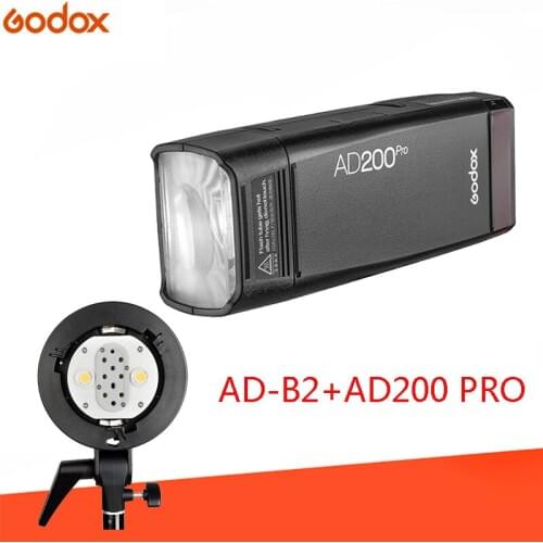 Godox AD200pro + AD-B2 Kit 200Ws 2.4G TTL Pocket Flash Battery and Bare Light / Flash for Camer Optional